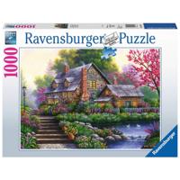 Puzzel ravensburger romantische cottage 1000st - thumbnail