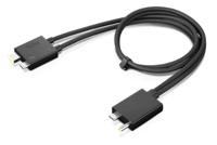 Split Cable - Thunderbolt-kabel (M) (M) - Thunderbolt 3 - 67 cm - zwart - CRU - voor ThinkPad L13 Gen 2; L13 Yoga Gen 2; P17 Gen 2; T14 Gen 2; T15g Gen 2; X1 Extreme Gen 4 - thumbnail