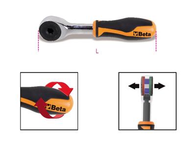 Beta Ratel met bithouder en draaibare handgreep 860/58 - 008600884 Beta Ratel met bithouder en draaibare handgreep 860/58 - 008600884