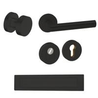 Hardbrass Voordeurset Piano rond SKG3 met kerntrekbeveiliging- zwart - thumbnail