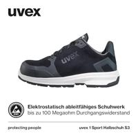 uvex 1 sport 6596242 Veiligheidsschoenen S3 Schoenmaat (EU): 42 Zwart 1 paar - thumbnail