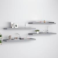 Wandschappen zwevend 4 st 90x23,5x3,8 cm MDF grijs - thumbnail