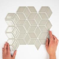 Mozaïek Paris 26.6x30.5 cm Geglazuurd Porselein, Cubic En Glanzend Licht Grijs The Mosaic Factory - thumbnail