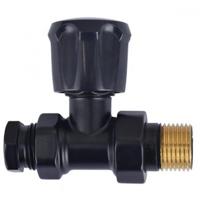 Thermostatisch Radiatorventiel Riko 1/2"x15 mm met Adaptor Recht Vernikkeld Mat Zwart Riko - thumbnail