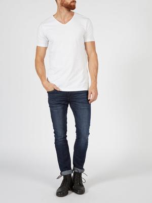 Petrol Industries T-Shirt Basic V-Neck Bodyfit Two Pack White