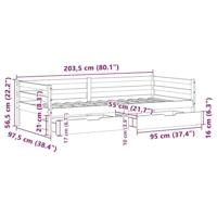 Slaapbank met lades 90x200 cm massief grenenhout - thumbnail