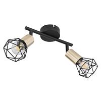Globo PlafondlampXara I zwart met goud - 54802S-2AB - thumbnail