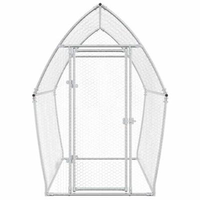 Kippenhok 200x105x182 cm gegalvaniseerd staal zilverkleurig