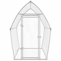 Kippenhok 200x105x182 cm gegalvaniseerd staal zilverkleurig - thumbnail