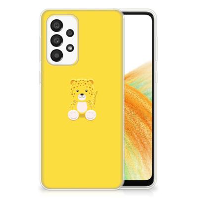 Samsung Galaxy A33 5G Telefoonhoesje met Naam Baby Leopard