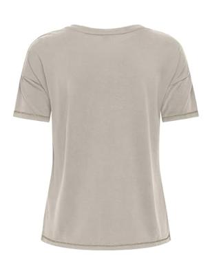 Only Onlfree Life S/s Stitch V-neck Top Jrs T-shirts Pumice Stone Gold Glitter