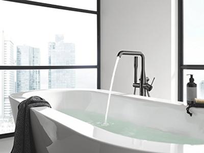 Vrijstaande Badkraan Grohe Essence New Met Douchegarnituur Hard Graphite Geborsteld
