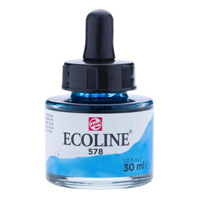 Talens Ecoline waterverf flacon van 30 ml, hemelsblauw (cyaan) Talens Ecoline waterverf flacon van 30 ml, hemelsblauw (cyaan)