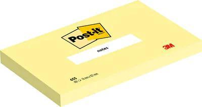 Post-It Notes, 100 vel, ft 76 x 127 mm, geel, pak van 12 blokken