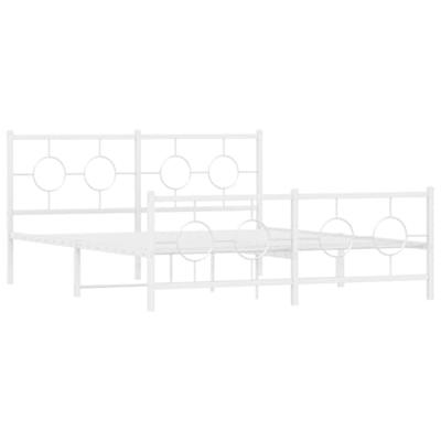 Bedframe met hoofd- en voeteneinde metaal wit 150x200 cm - thumbnail