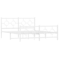Bedframe met hoofd- en voeteneinde metaal wit 150x200 cm - thumbnail