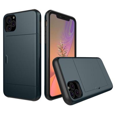 Schokbestendig robuuste Armor beschermhoes met kaartsleuf voor iPhone 11 Pro (marineblauw) Schokbestendig robuuste Armor beschermhoes met kaartsleuf voor iPhone 11 Pro (marineblauw)