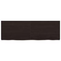 Wastafelblad 120x40x4 cm behandeld massief hout donkergrijs - thumbnail