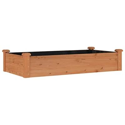 VidaXL Plantenbak verhoogd met voering 120x60x25 cm vurenhout bruin
