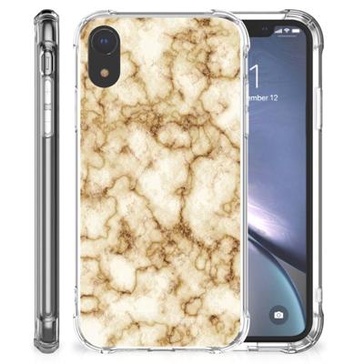 Apple iPhone Xr Anti-Shock Hoesje Marmer Goud Apple iPhone Xr Anti-Shock Hoesje Marmer Goud