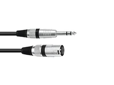 Omnitronic 30225195 XLR Adapterkabel [1x XLR-stekker 3-polig - 1x Jackplug male 6,3 mm (stereo)] 0.90 m Zwart
