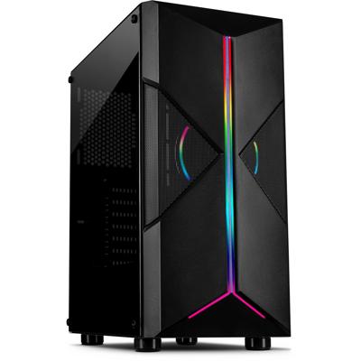 Inter-Tech IT-3306 Cavy Midi - RGB Midi-tower Gaming-behuizing Zwart Zijvenster, Stoffilter, Geïntegreerde verlichting Inter-Tech IT-3306 Cavy Midi - RGB Midi-tower Gaming-behuizing Zwart Zijvenster, Stoffilter, Geïntegreerde verlichting