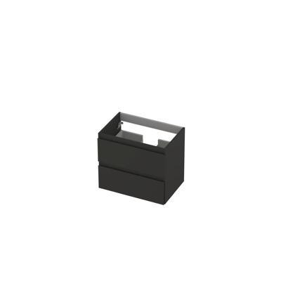INK - Onderkast 2 Laden Greeploos Gelakt - 600x400x520 Mm - Mat Antraciet