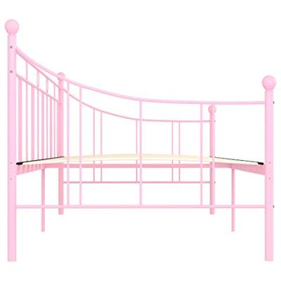 VidaXL Slaapbank metaal roze 90x200 cm