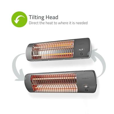 Nedis HTBA10GY Badkamer Verwarming 1200 W Instelbare Thermostaat 2 Verwarmingsmodi X4 Grijs