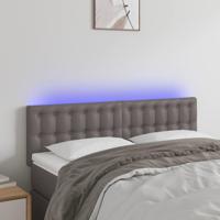 Hoofdbord LED 144x5x78/88 cm kunstleer grijs - thumbnail