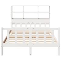 Bed met boekenkast zonder matras grenenhout wit 160x200 cm - thumbnail