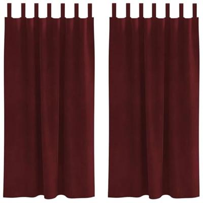 VidaXL Verduisterende gordijnen 2 pcs wijnrood 140 x 175 cm fluweel