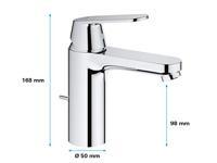 Grohe Eurosmart Cosmopolitan Wastafelmengkraan - ééngatsmontage - metalen greep - keramische schijven - mousseur - automatische lediging - chroom 23325000 - thumbnail