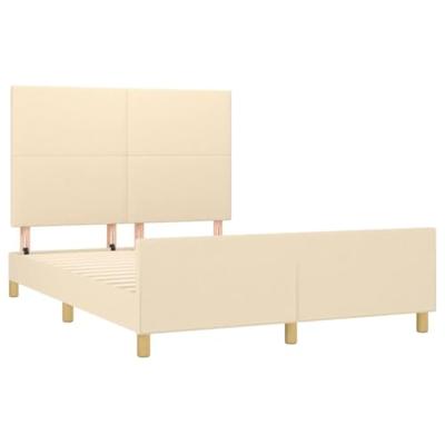 Bedframe zonder matras stof crèmekleurig 140x190 cm