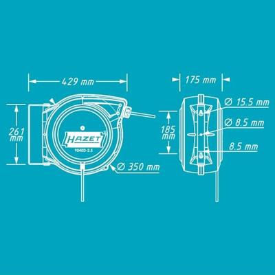 Hazet 9040D-2.5 Kabelhaspel voor aan de muur Hazet 9040D-2.5 Kabelhaspel voor aan de muur