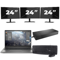 HP ZBook Firefly 14 G8 - Intel Core i7-11e Generatie - 14 inch - 16GB RAM - 256GB SSD - Windows 11 Home + 3x 24 inch Monitor - thumbnail