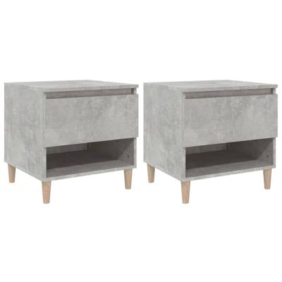 Nachtkastjes 2 st 50x46x50 cm bewerkt hout betongrijs