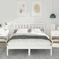 Bedframe met hoofdeinde Wit 120 x 190 cm Massief grenenhout - thumbnail