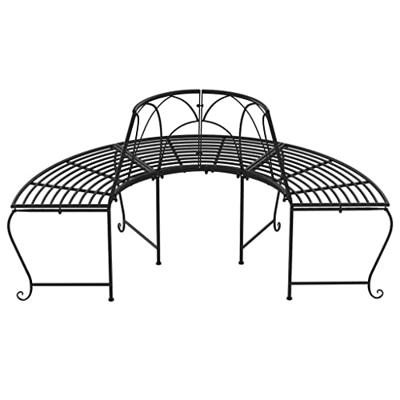 Boombanken 2 st halfrond Ø159 cm staal zwart