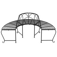 Boombanken 2 st halfrond Ø159 cm staal zwart - thumbnail