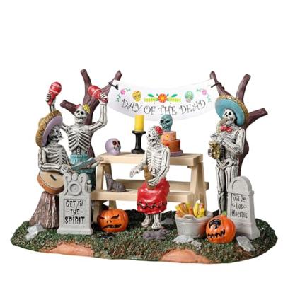 Lemax day of the dead party tafereel Spooky Town 2022