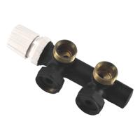 Riko thermostatisch 3/4 onderblok haaks-links mat zwart - thumbnail