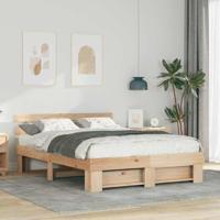 Bedframe met hoofdeinde Bruin 160 x 200 cm Massief grenenhout - thumbnail