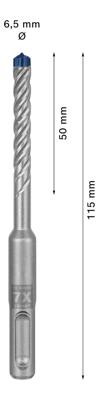 Bosch Accessories EXPERT SDS plus-7X 2608900077 Hamerboor 1 stuks 6.5 mm Gezamenlijke lengte 115 mm SDS-Plus 1 stuk(s)