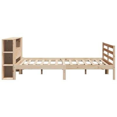 Bed met boekenkast zonder matras massief grenenhout 200x200 cm