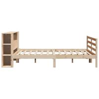 Bed met boekenkast zonder matras massief grenenhout 200x200 cm - thumbnail
