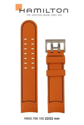 Horlogeband Hamilton H691.766.100 / H691766100 Rubber Oranje 22mm Horlogeband Hamilton H691.766.100 / H691766100 Rubber Oranje 22mm