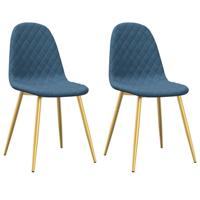 Eetkamerstoelen 2 st fluweel blauw - thumbnail