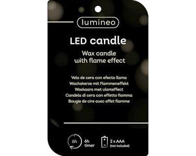 Lumineo ledkaars kerstboom d8h19.3cm groen