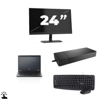 Fujitsu LifeBook U727 - Intel Core i7-7e Generatie - 12 inch - Touch - 16GB RAM - 256GB SSD - Windows 11 + 1x 24 inch Monitor - thumbnail